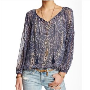 Lucky Brand | Tassel Tie Front Blouse